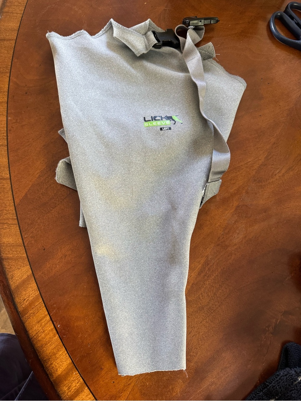 Dog surgery recovery Lick Sleeve Right Neoprene Sleeve in Heather Grey - Picture 2 of 3